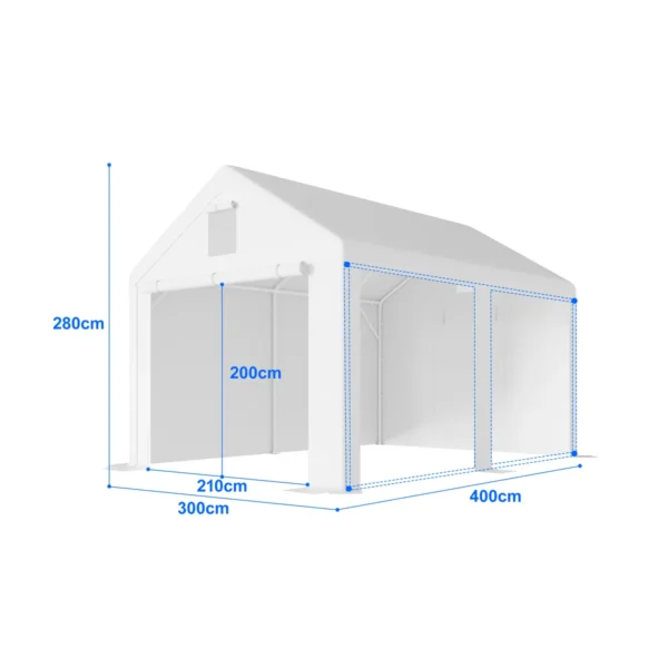 Garažni šator – premium konstrukcija 38 mm + cerada 280 g/m²