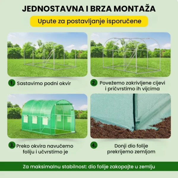 Folijski plastenik 2×3×2 m