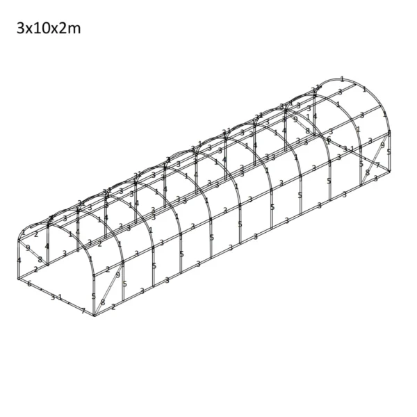 Folijski plastenik 3×10×2 m