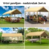 Vrtni paviljon – nadstrešak 3 x 4 m s uklonjivim stranicama (bež)