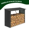 Metalna nadstrešnica za drva Premium 84 × 217 × 154 cm (1,9 m²)
